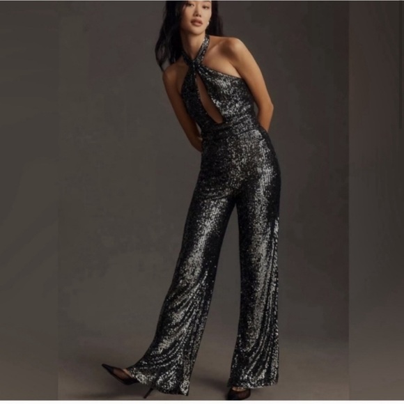 Maeve sequined jumpsuit by Anthropologie size 10. NWT - Picture 2 of 3